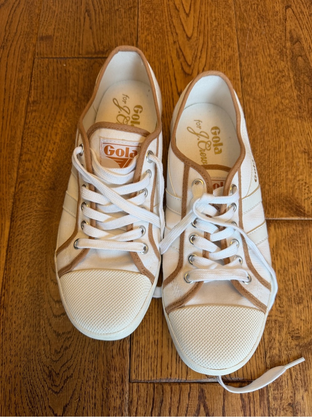 Gola x J Crew Coaster Smash Low sneakers never worn size 8 ladies white gold - Picture 5 of 7